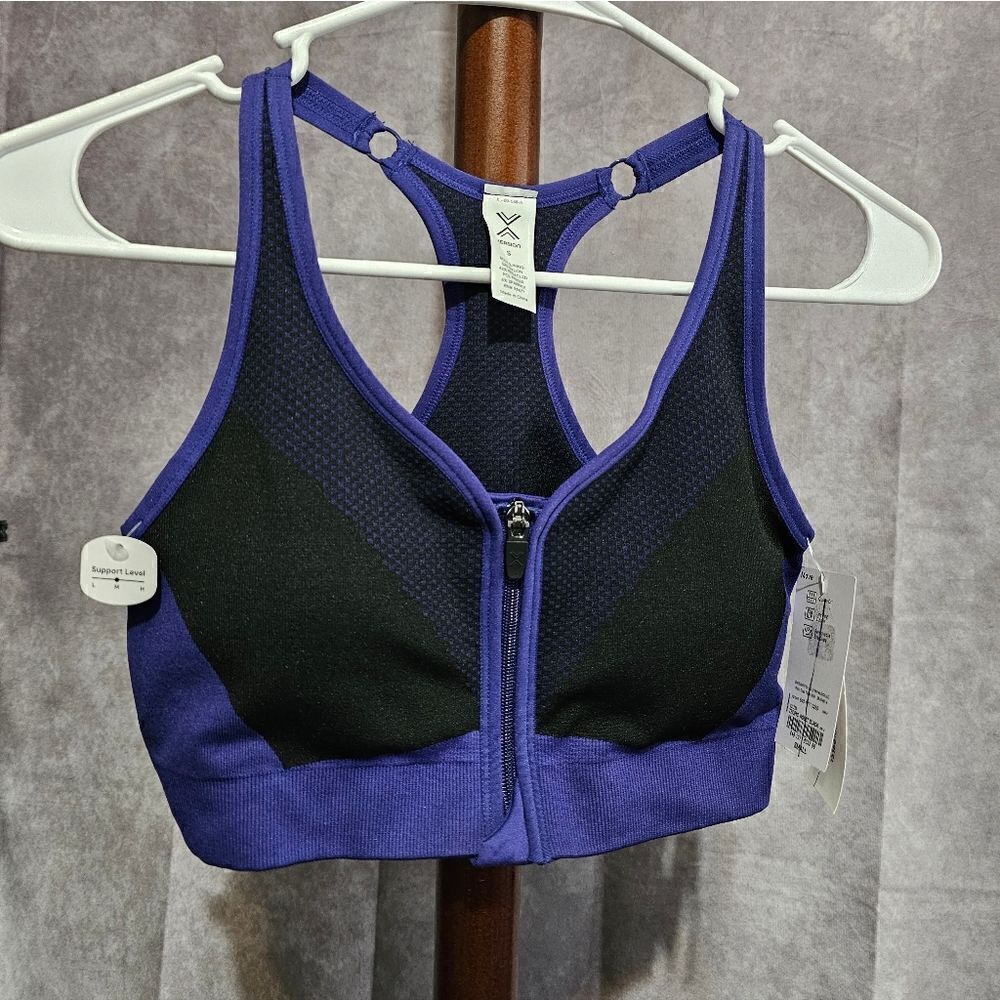 Women's XERSION Move Front Zip Yoga Bra Small
